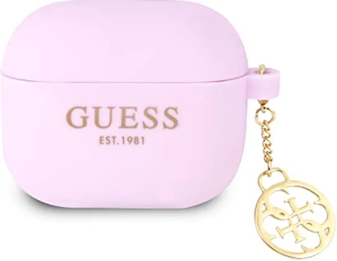 Guess Charms Silicone Hoesje Apple AirPods 3 - Paars