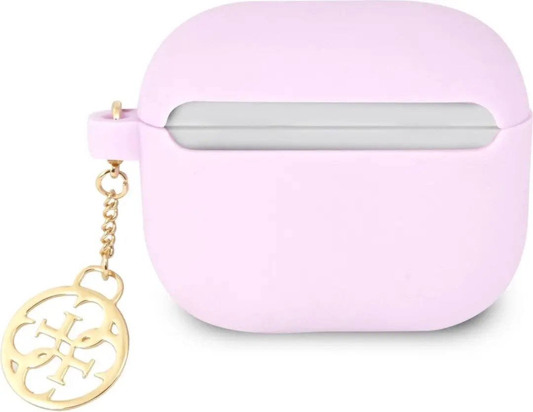 Guess Charms Silicone Hoesje Apple AirPods 3 - Paars