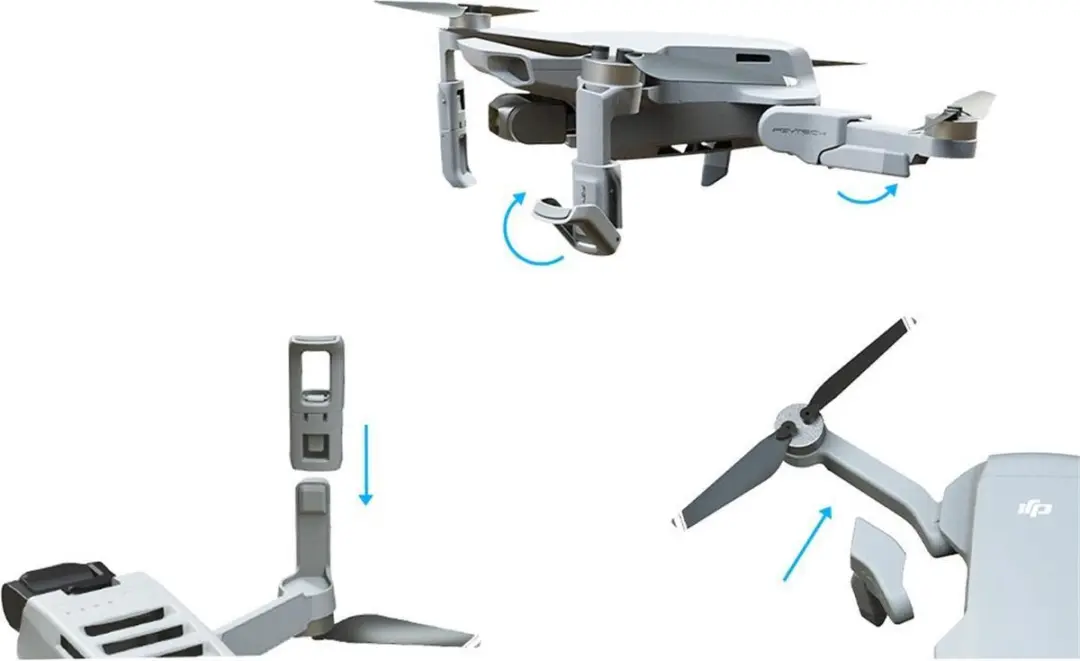 PGYTECH DJI Mavic Mini 1 Landingspoot Verlengstukken - 4 Stuks - Grijs