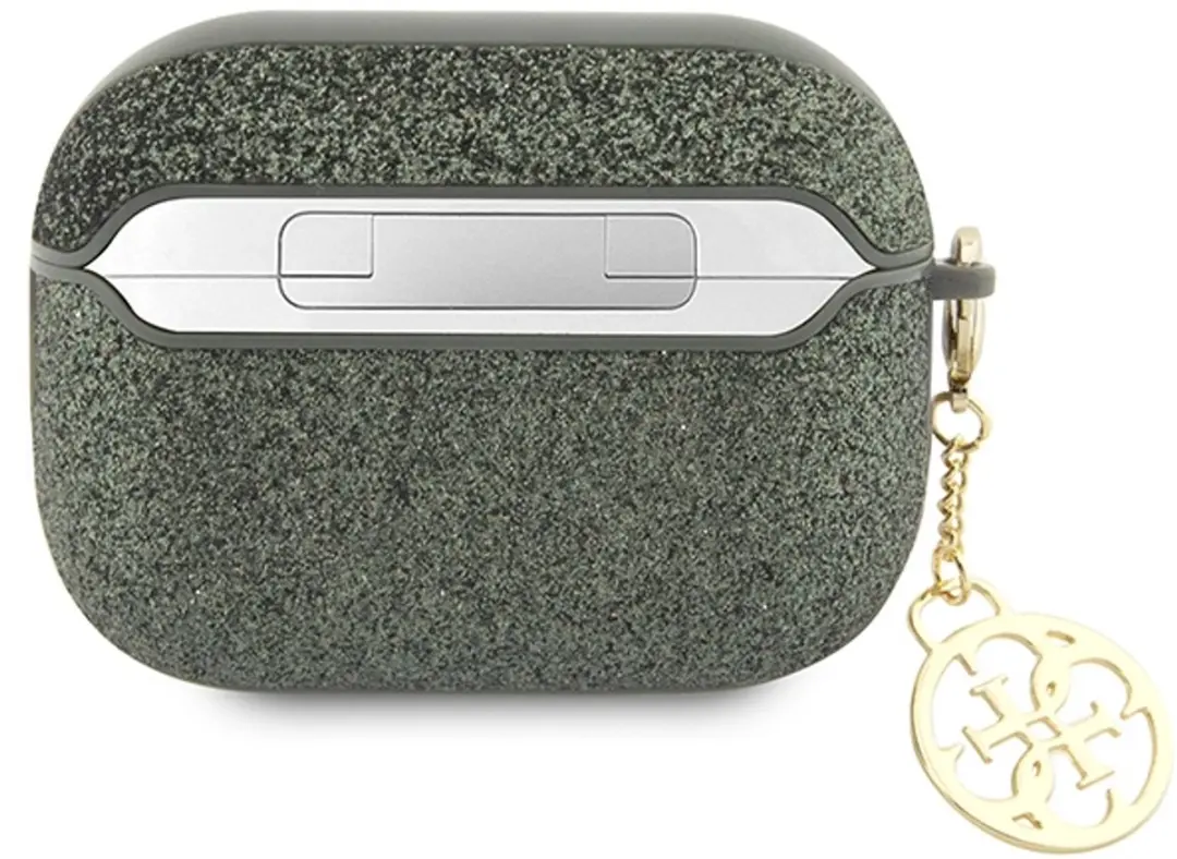 GUESS GUAP2GLGSHA Hoesje AirPods Pro 2 - Glitter Groen/Kaki - Charm 4G