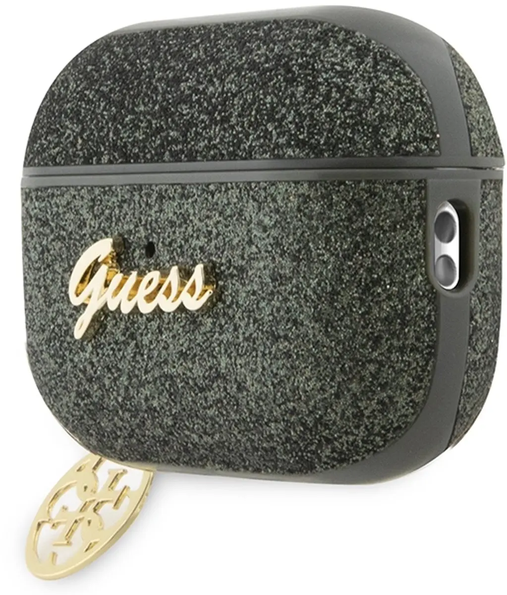 GUESS GUAP2GLGSHA Hoesje AirPods Pro 2 - Glitter Groen/Kaki - Charm 4G