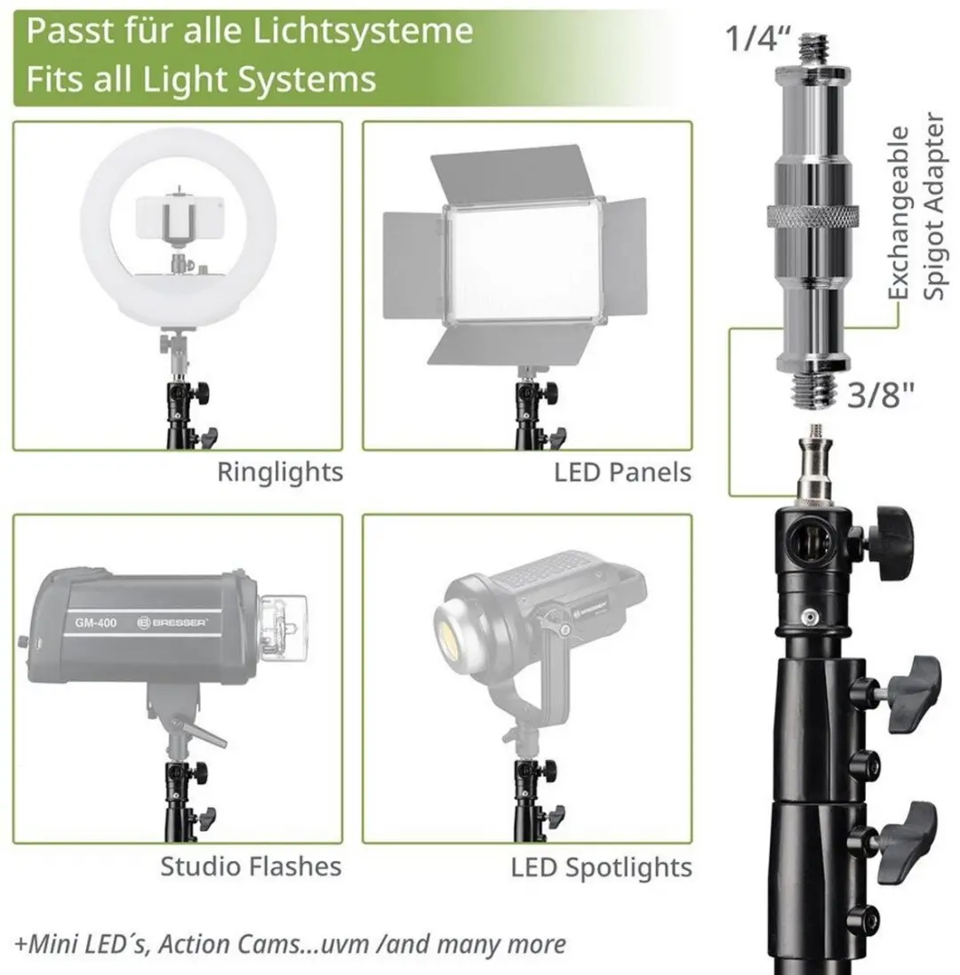 Bresser BR-TP280 PRO-1 Statief 280cm - 3-delig - Zwart