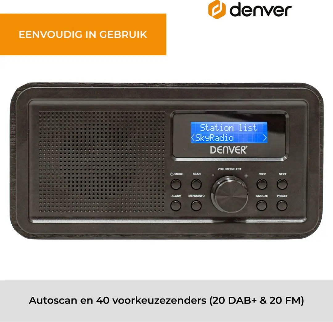 Denver DAB30 Retro Radio - Zwart