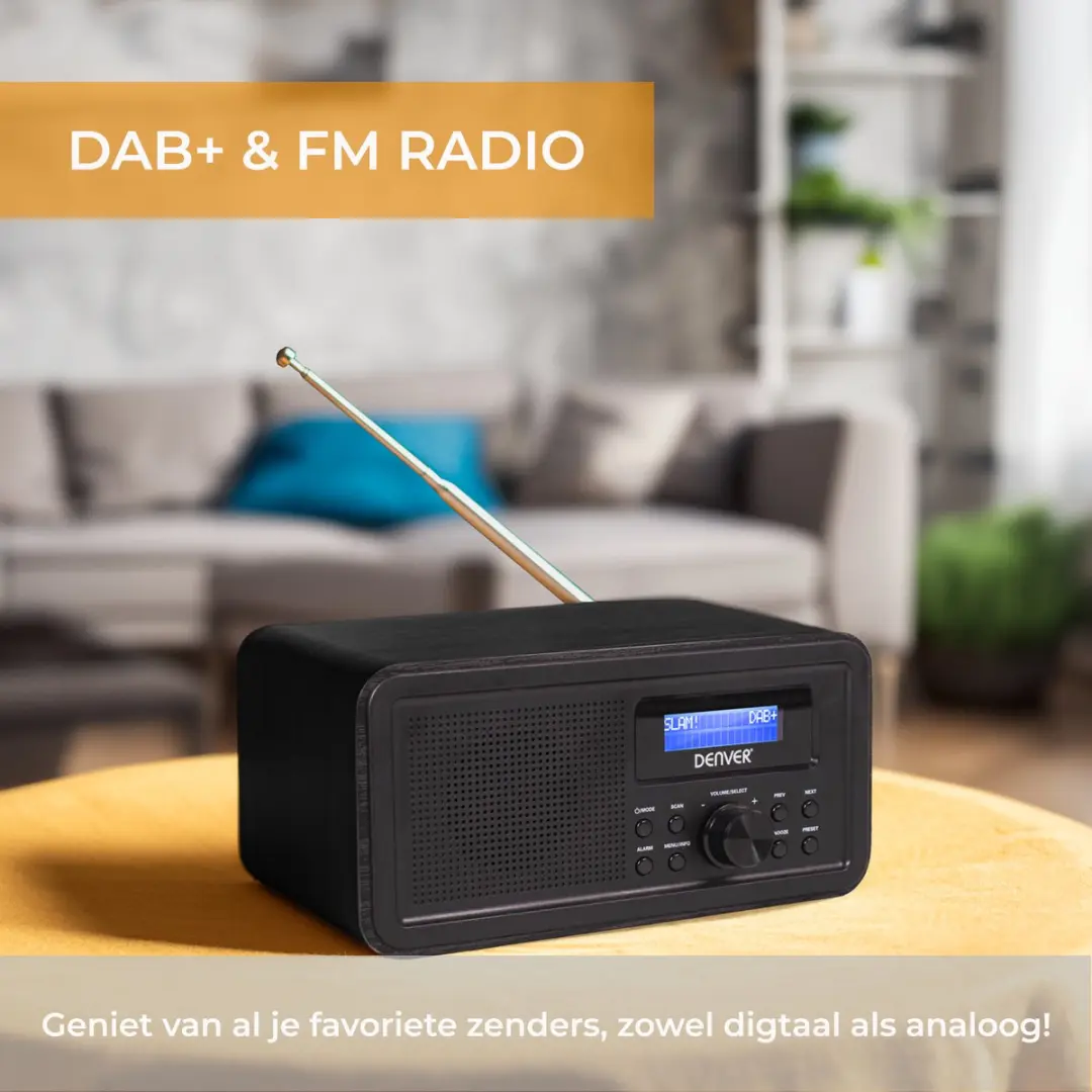 Denver DAB30 Retro Radio - Zwart