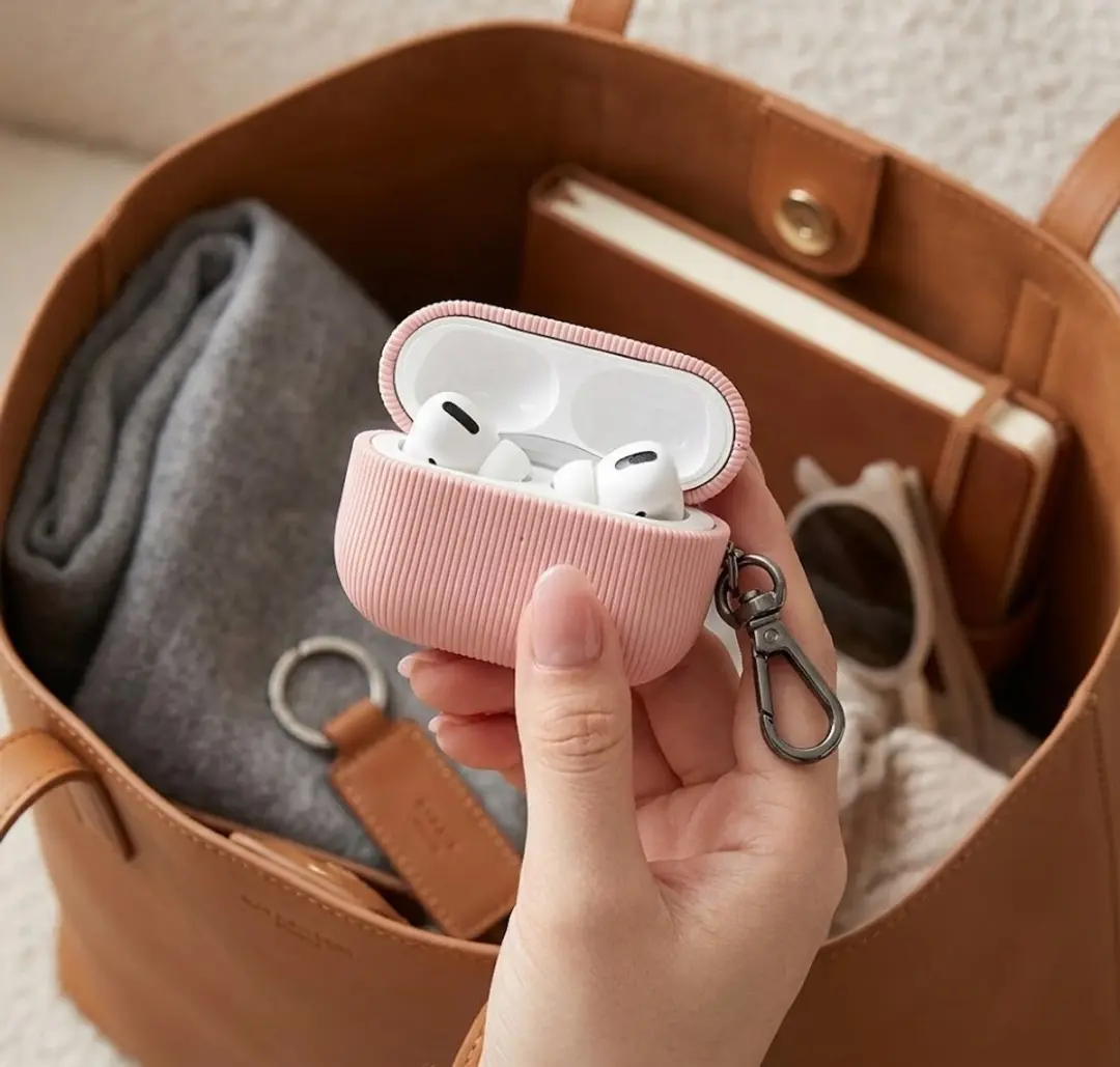NUVEX Luxe Hoesje AirPods Pro 3 Roze - Vertical Stripe