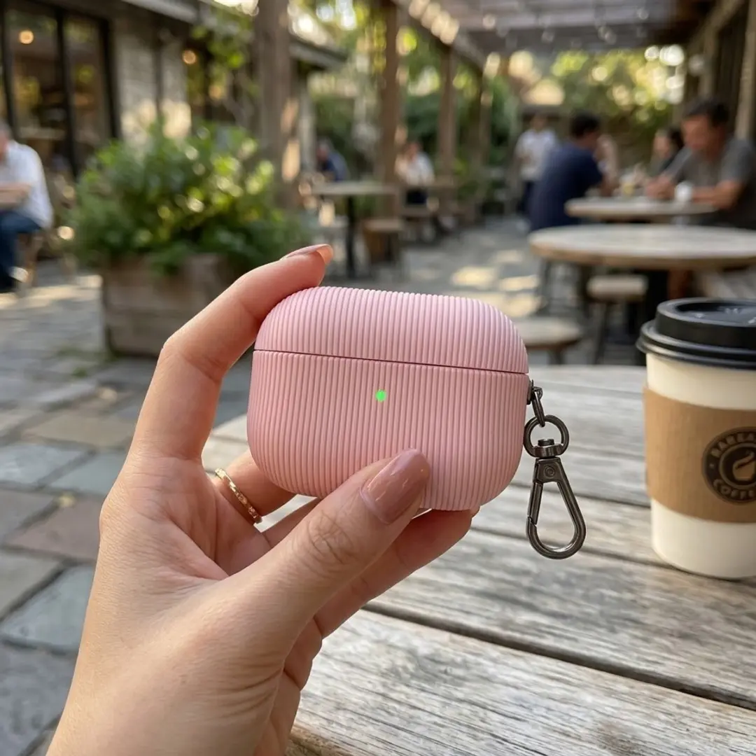 NUVEX Luxe Hoesje AirPods Pro 3 Roze - Vertical Stripe