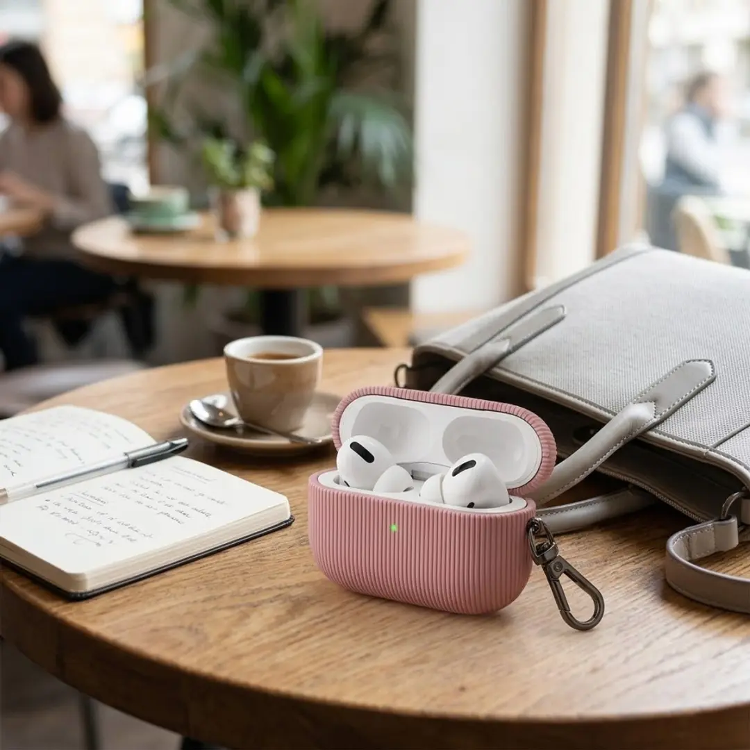 NUVEX Luxe Hoesje AirPods Pro 3 Roze - Vertical Stripe