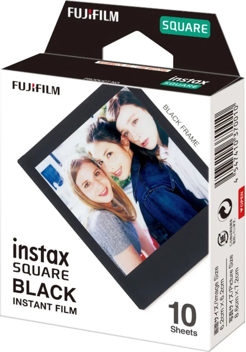 FUJIFILM instax Square Film 10 Stuks - Zwart Kader