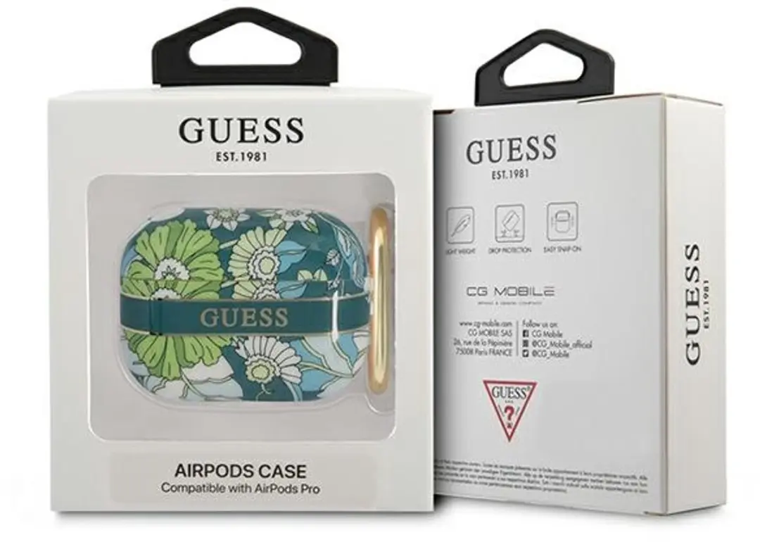 GUESS Flower Strap Collectie AirPods Pro Hoes - Groen - 3666339047306