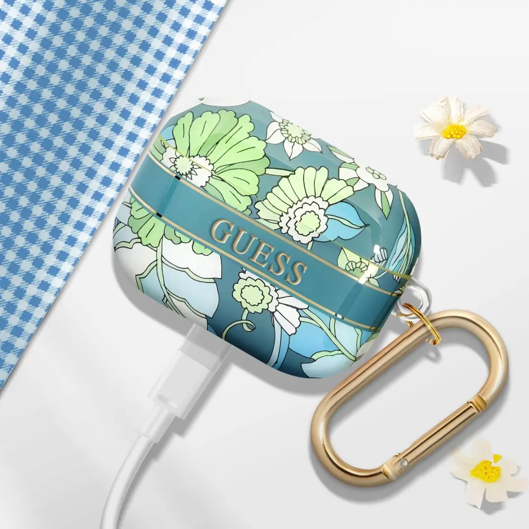 GUESS Flower Strap Collectie AirPods Pro Hoes - Groen - 3666339047306