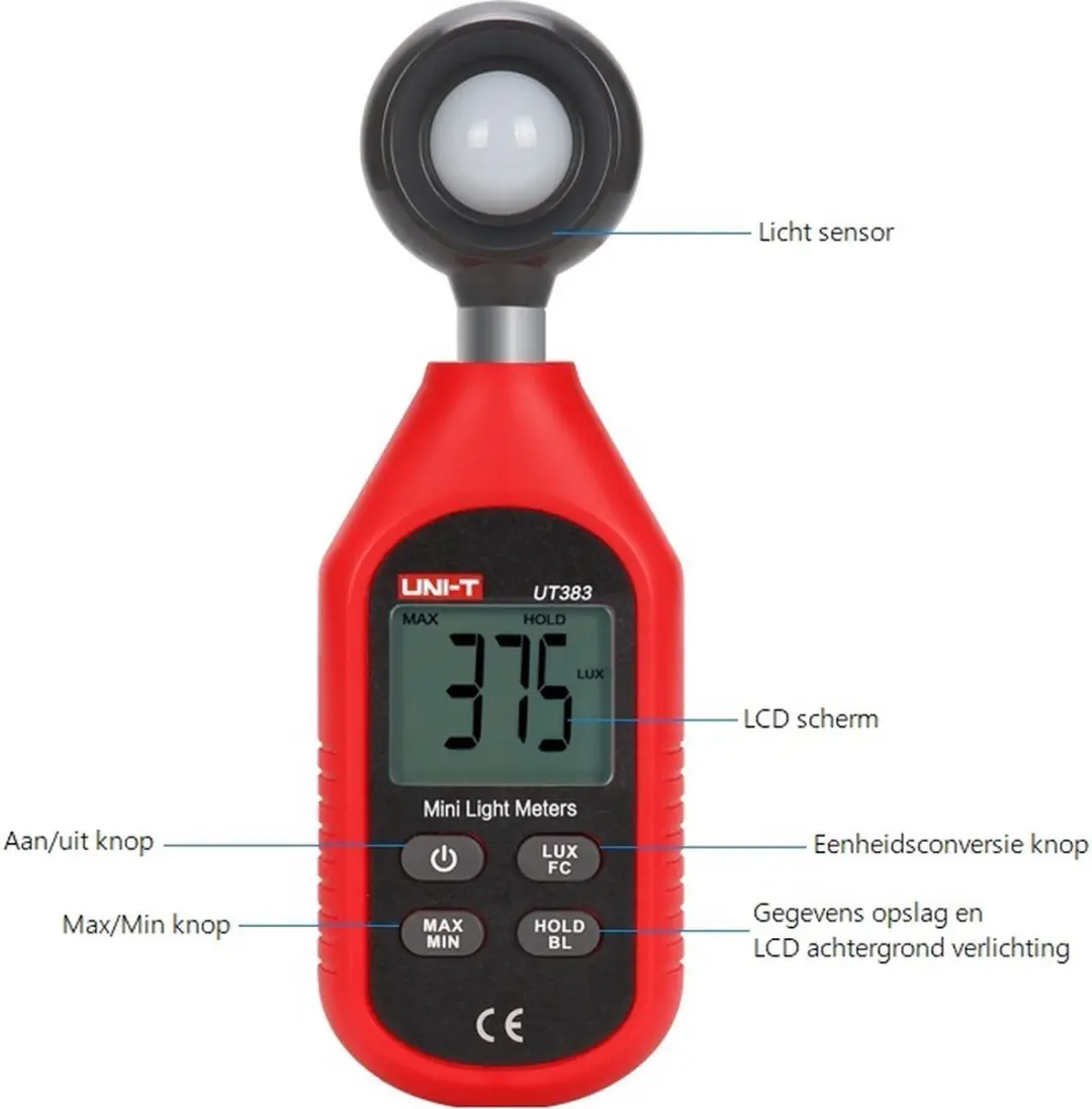 UNI-T UT-383 Digitale Lichtmeter - 200.000 Lux