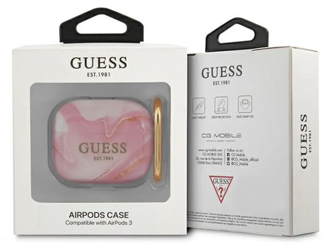 GUESS Marble Collection AirPods 3 Hoes - Roze - 3666339010195