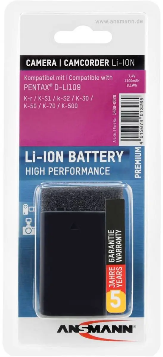 Ansmann A-Pen D-LI 109 Li-ion Accu 1100mAh