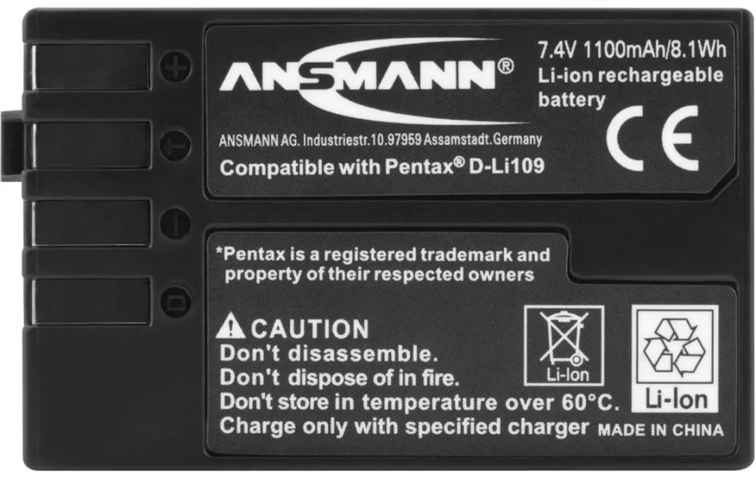 Ansmann A-Pen D-LI 109 Li-ion Accu 1100mAh