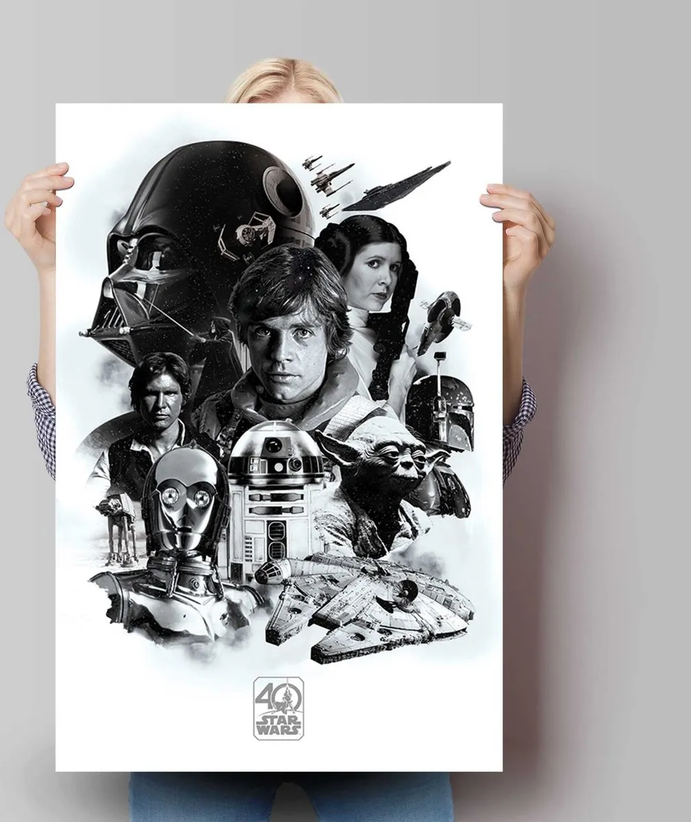 Star Wars 40th Anniversary Montage Maxi Poster - Zwart