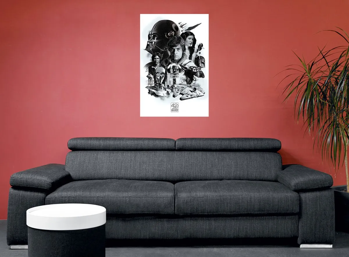 Star Wars 40th Anniversary Montage Maxi Poster - Zwart