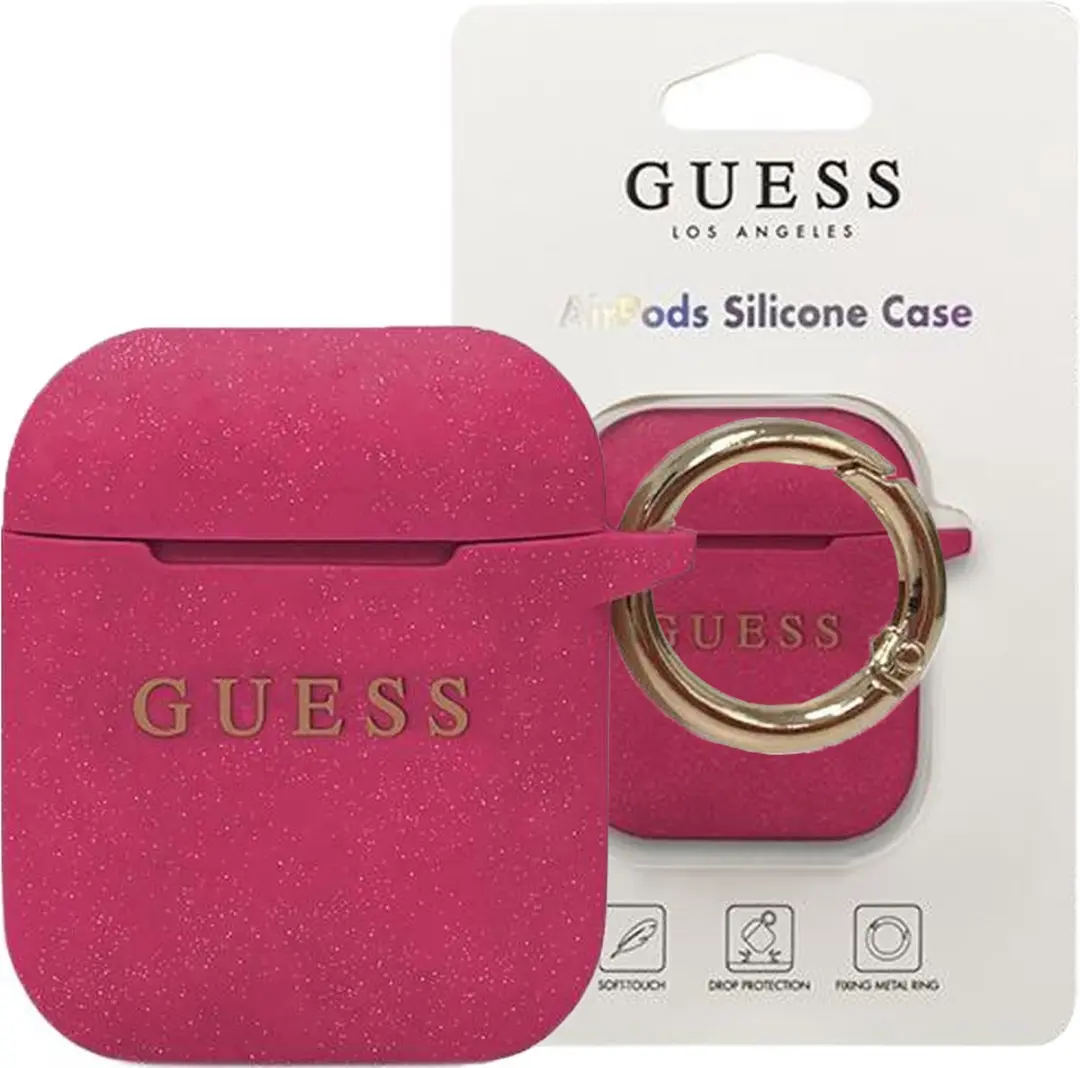 Guess Silicone Case voor Apple Airpods 1 & 2 - Fuchsia