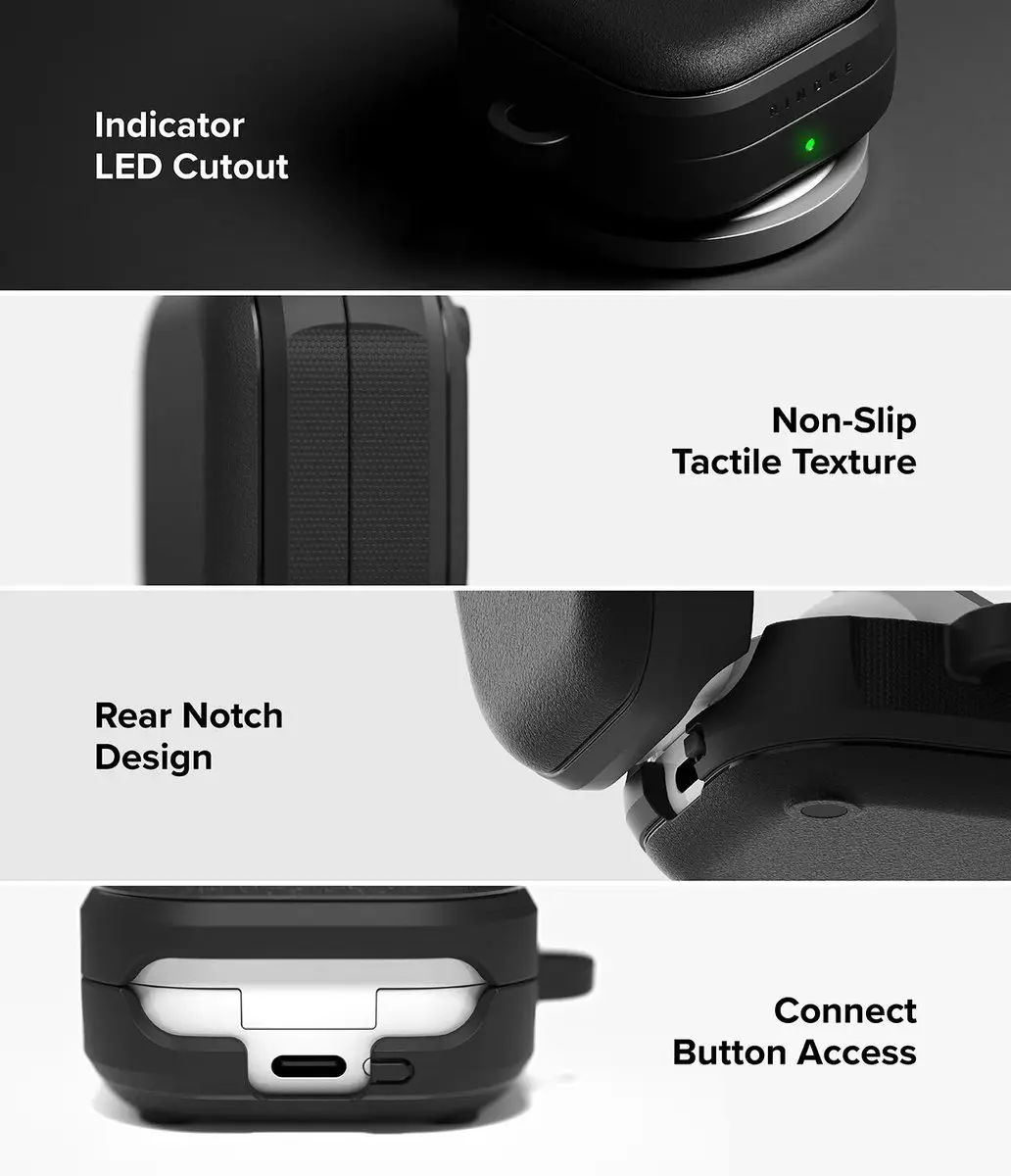 Ringke Hoesje Samsung Galaxy Buds+ - Onyx Magnetic Cover - Zwart