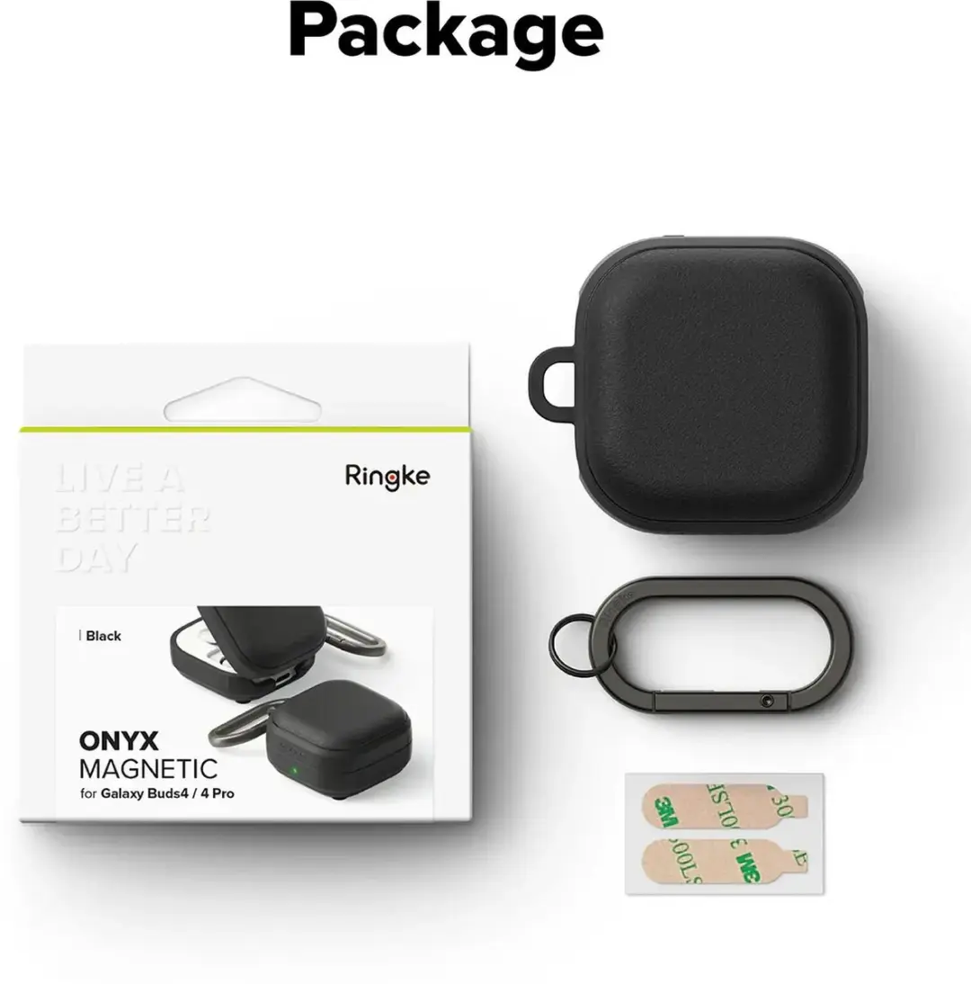 Ringke Hoesje Samsung Galaxy Buds+ - Onyx Magnetic Cover - Zwart