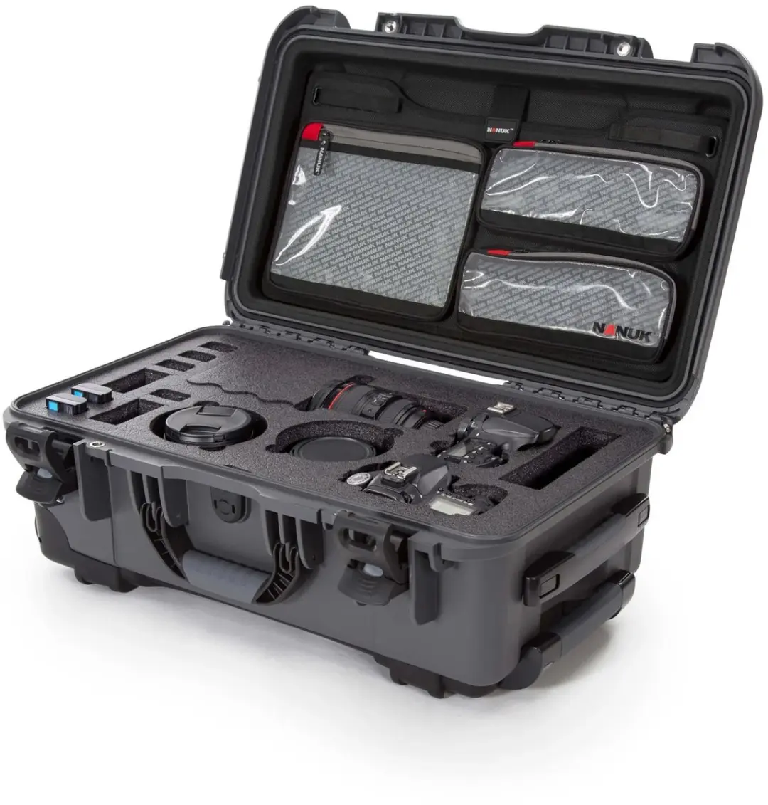 Nanuk 935 Camera Koffer - Graphite - 3 Lenzen