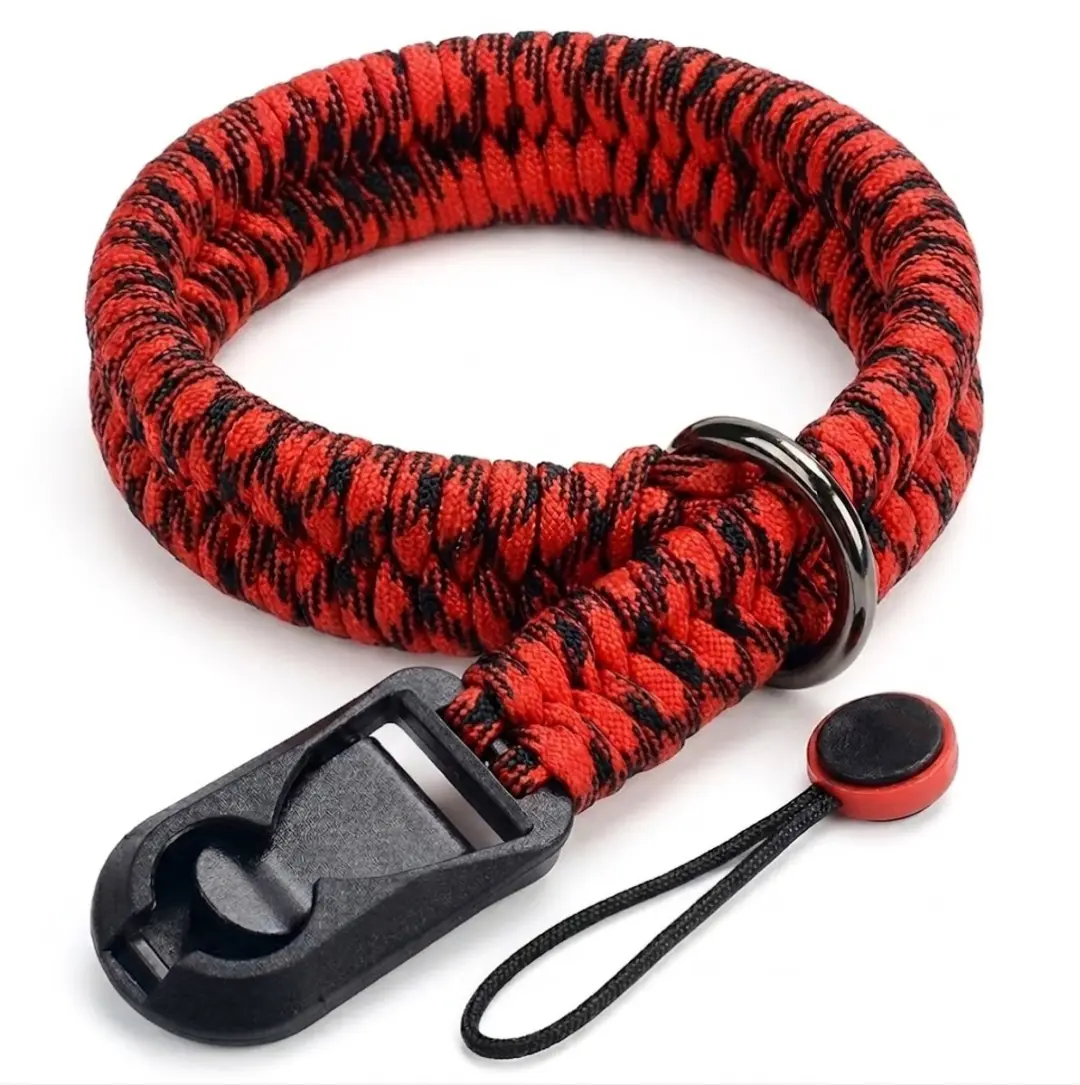 NUVEX Camouflage Rood Camera Polsband - Verstelbaar met Snelkoppeling