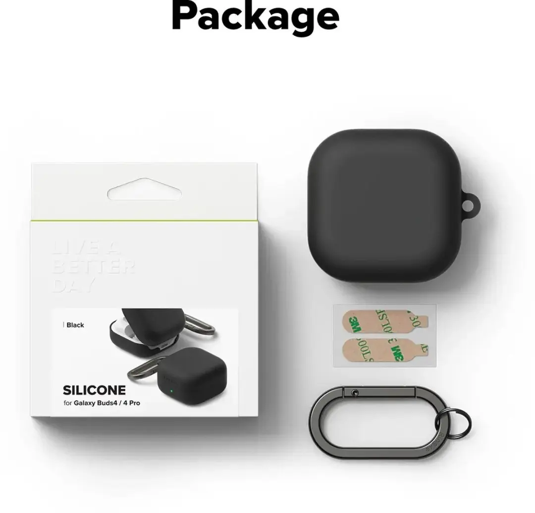 Ringke Silicone Hoesje Samsung Galaxy Buds 4/4 Pro - Zwart