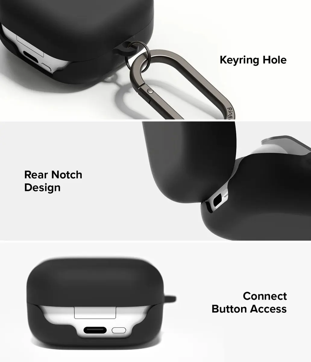 Ringke Silicone Hoesje Samsung Galaxy Buds 4/4 Pro - Zwart