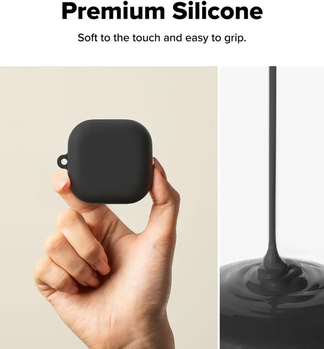 Ringke Silicone Hoesje Samsung Galaxy Buds 4/4 Pro - Zwart