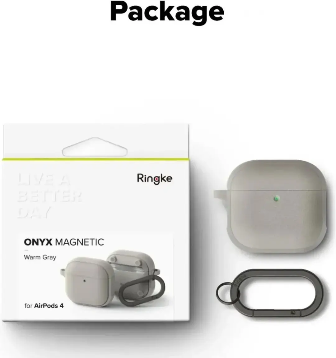 Ringke Onyx Magnetic Hoesje Apple AirPods 4 - Grijs