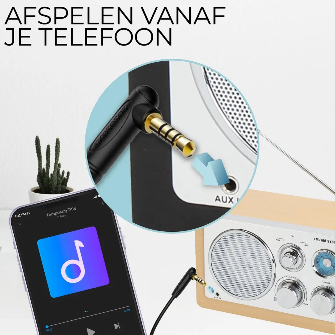 Denver TR63 Draagbare Radio - Hout - 15W - AM/FM