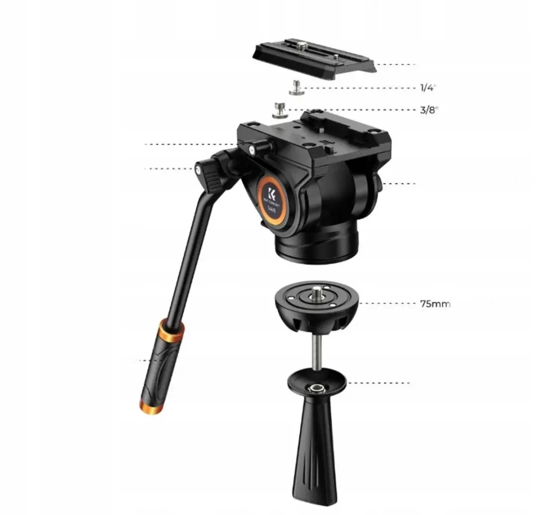 K&F Concept KF09.121 Videostatief 184cm - 8kg - Zwart
