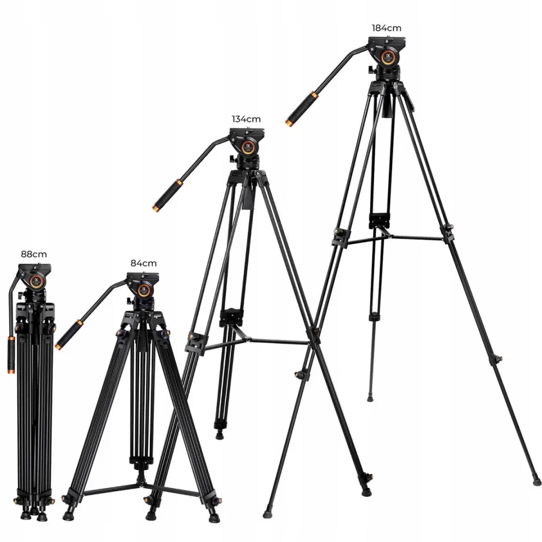 K&F Concept KF09.121 Videostatief 184cm - 8kg - Zwart