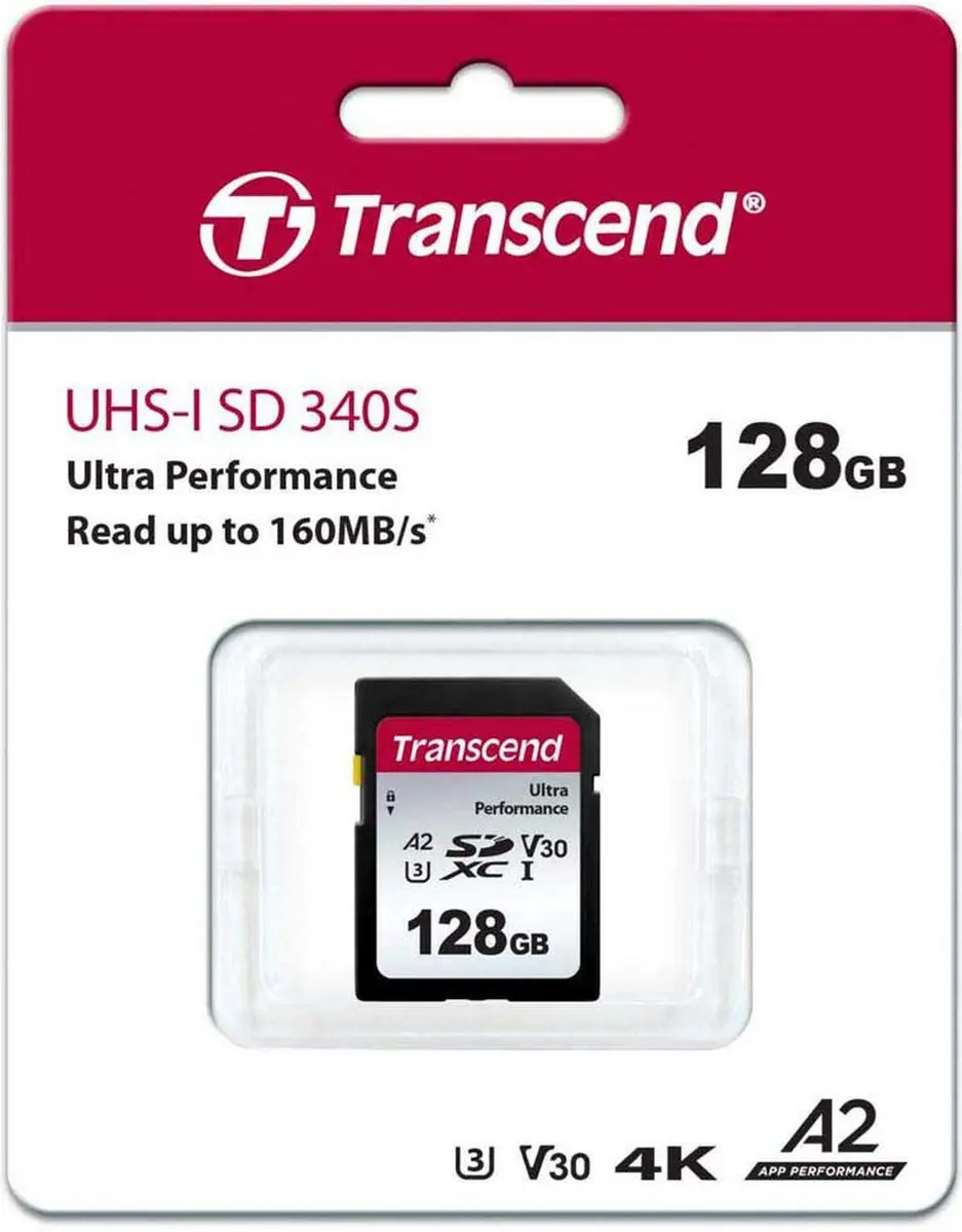 Transcend TS128GSDC340S SDXC-kaart 128GB - A1/A2/V30