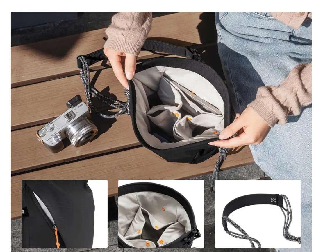 K&F Concept Sling Camera Tas 5L - Zwart
