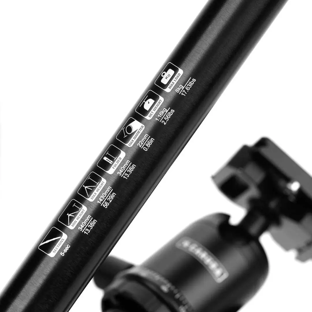 Caruba Travelstar 143 Carbon Statief - Zwart