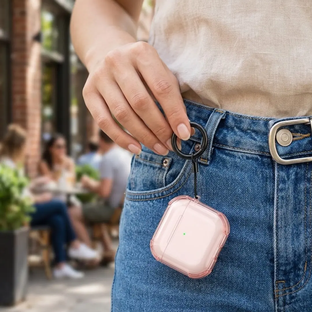 NuveX Hoesje AirPods 4 - Roze Transparant