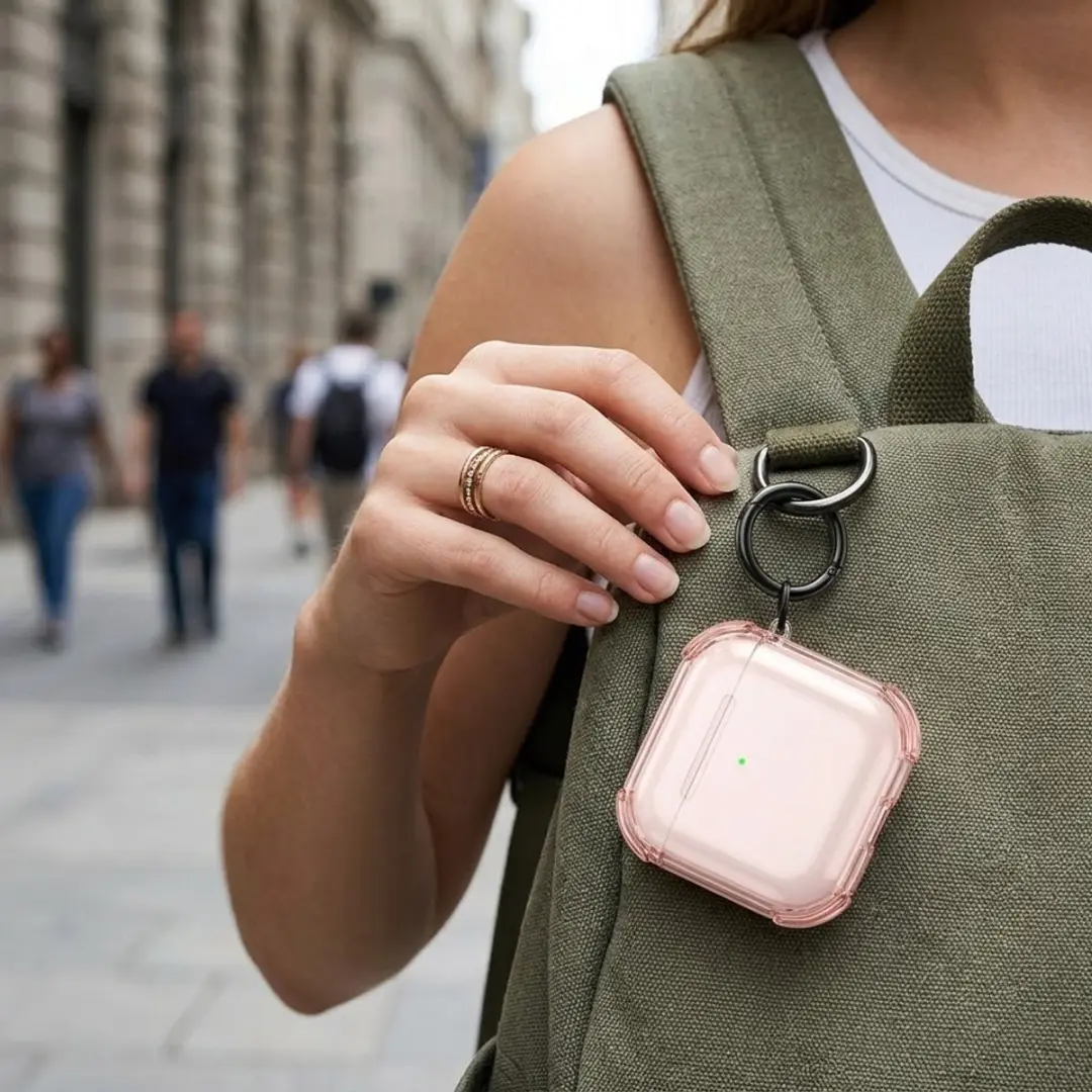 NuveX Hoesje AirPods 4 - Roze Transparant