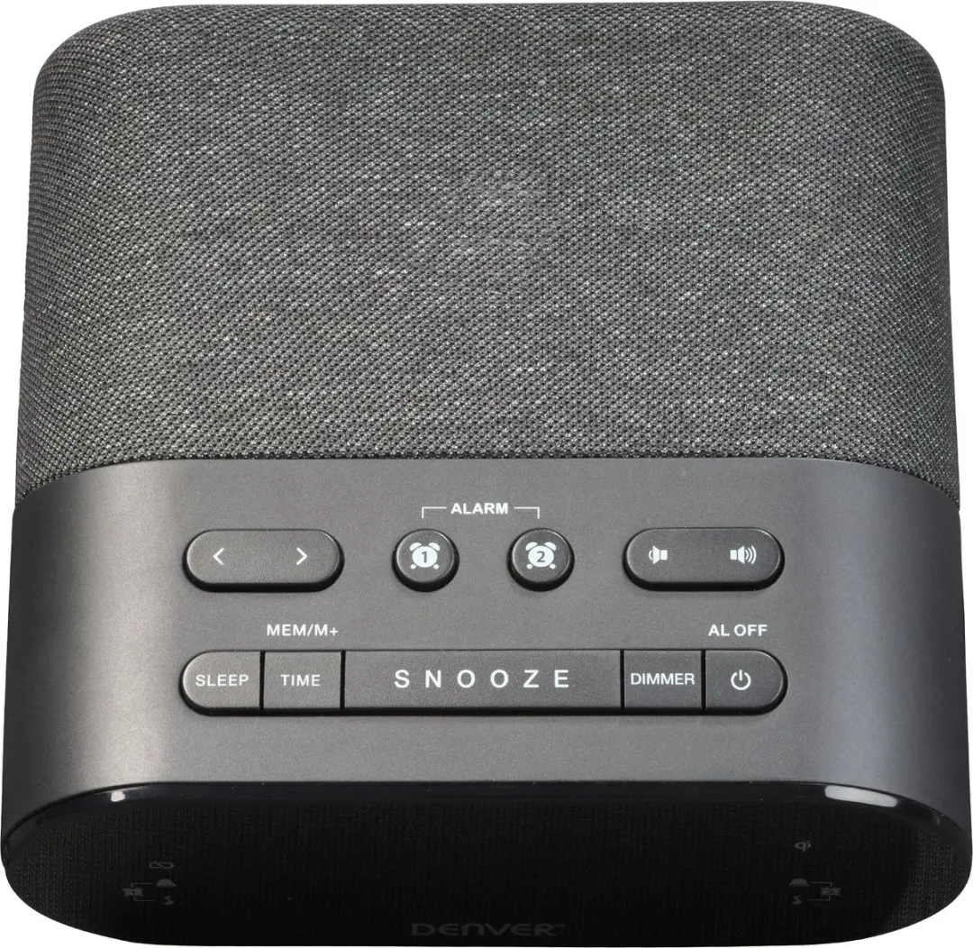 Denver CRQ107 Wekkerradio - Dubbel Alarm - FM Radio - Draadloos Opladen - Zwart