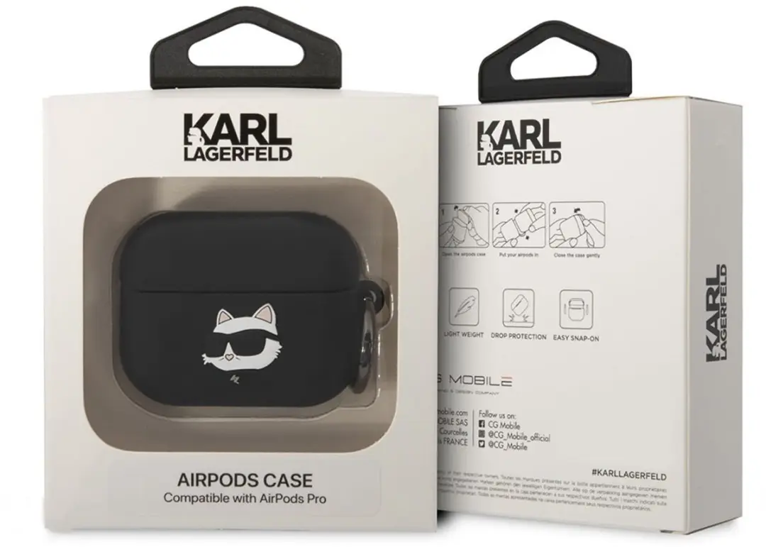 Karl Lagerfeld KLAPRUNCHK Hoesje AirPods Pro - Zwart