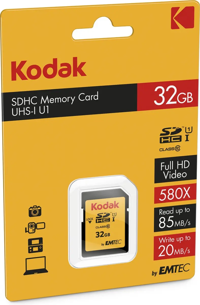 Kodak Premium Performance 580X 32GB SDHC Geheugenkaart