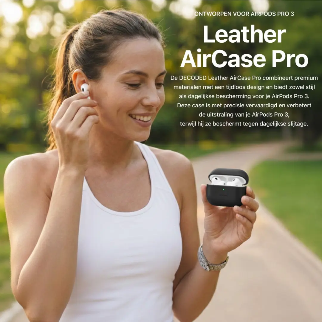 Decoded Hoesje AirPods Pro 3 - Premium ECCO-leer - Zwart