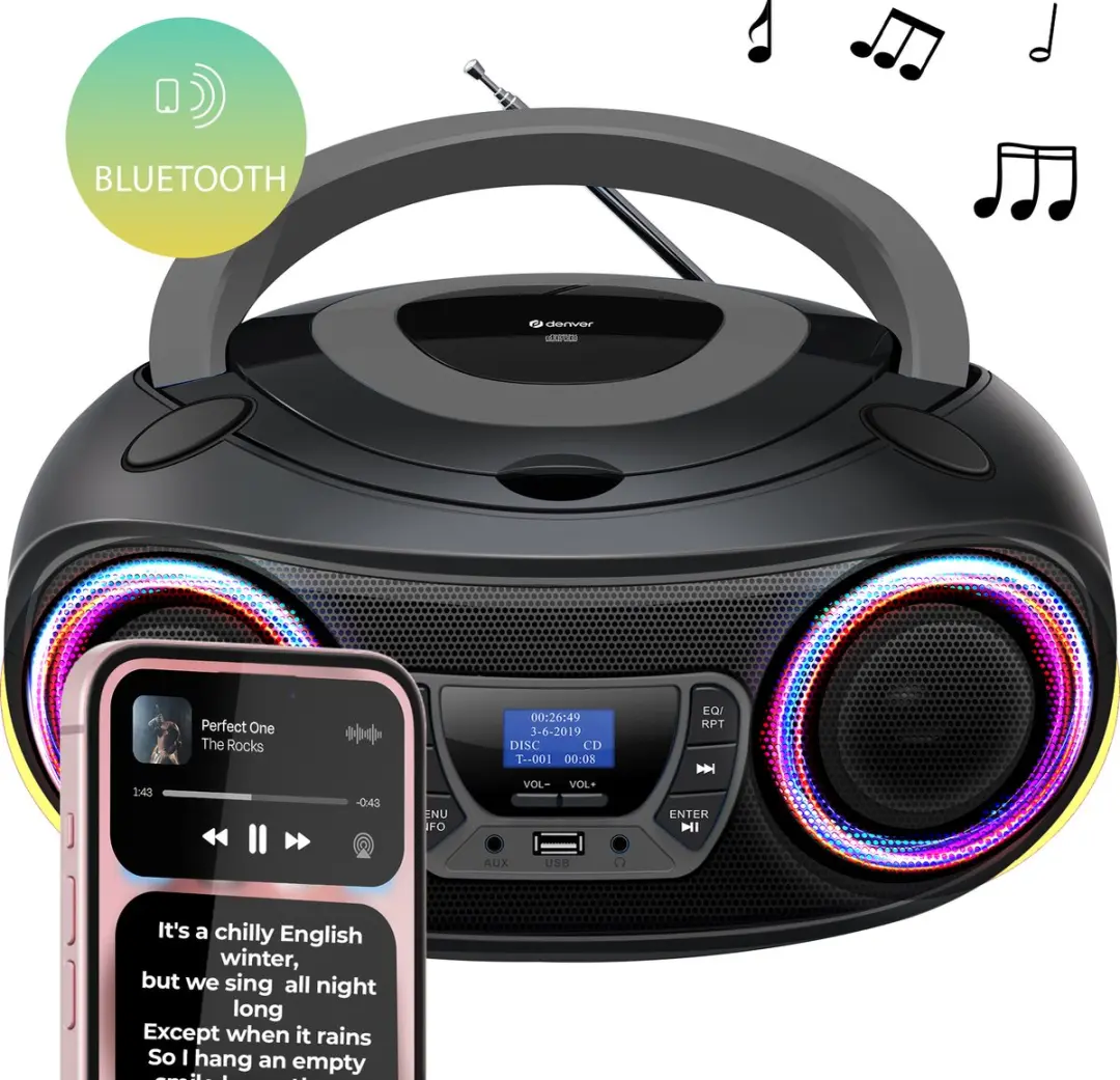 Denver TDB212GREY Draagbare DAB Radio CD Speler - Grijs