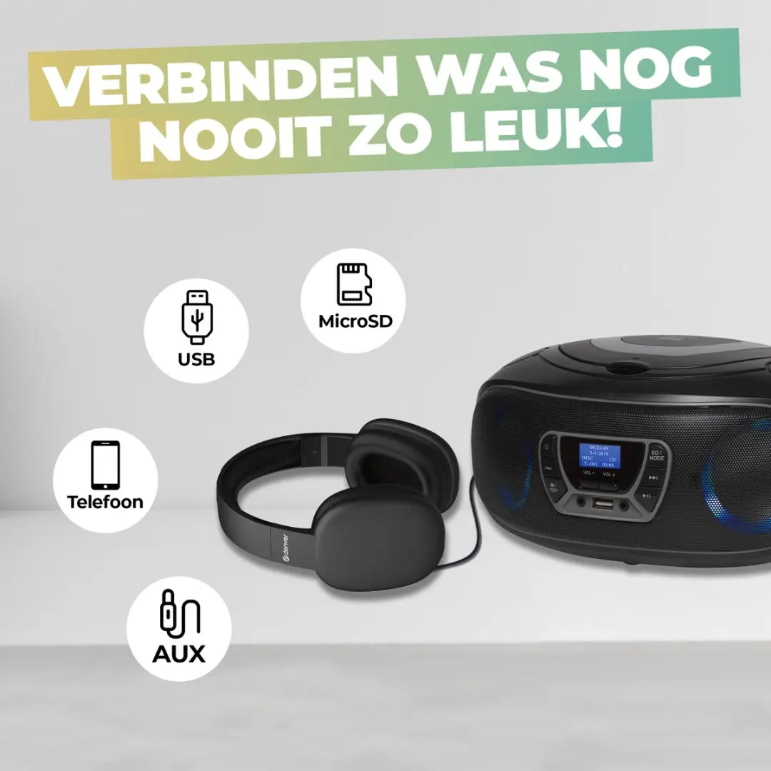Denver TDB212GREY Draagbare DAB Radio CD Speler - Grijs - afbeelding 6 van 6