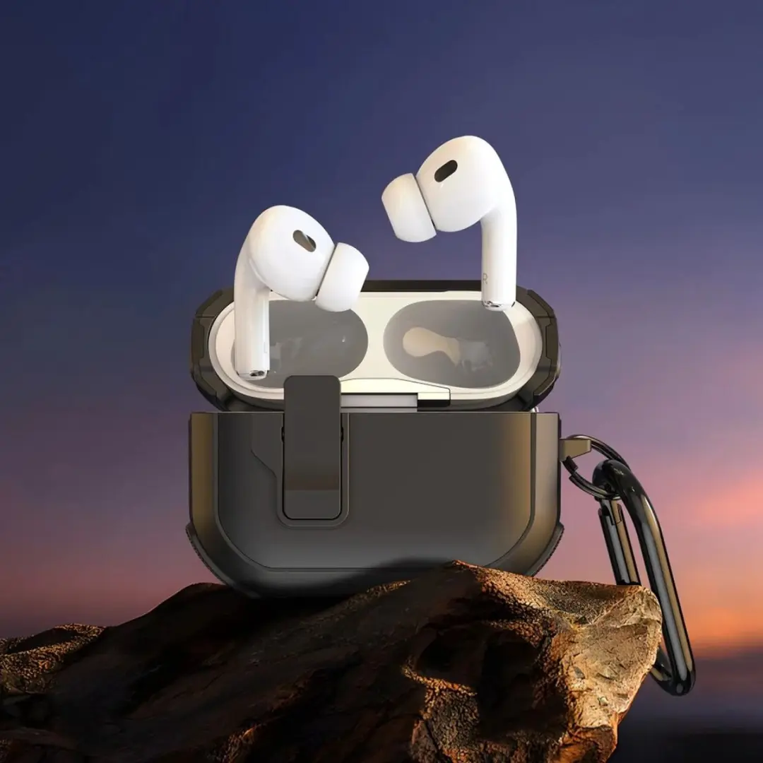 Dux Ducis PECP Hoesje AirPods 4 - Aluminium Haak - Wit/Roze