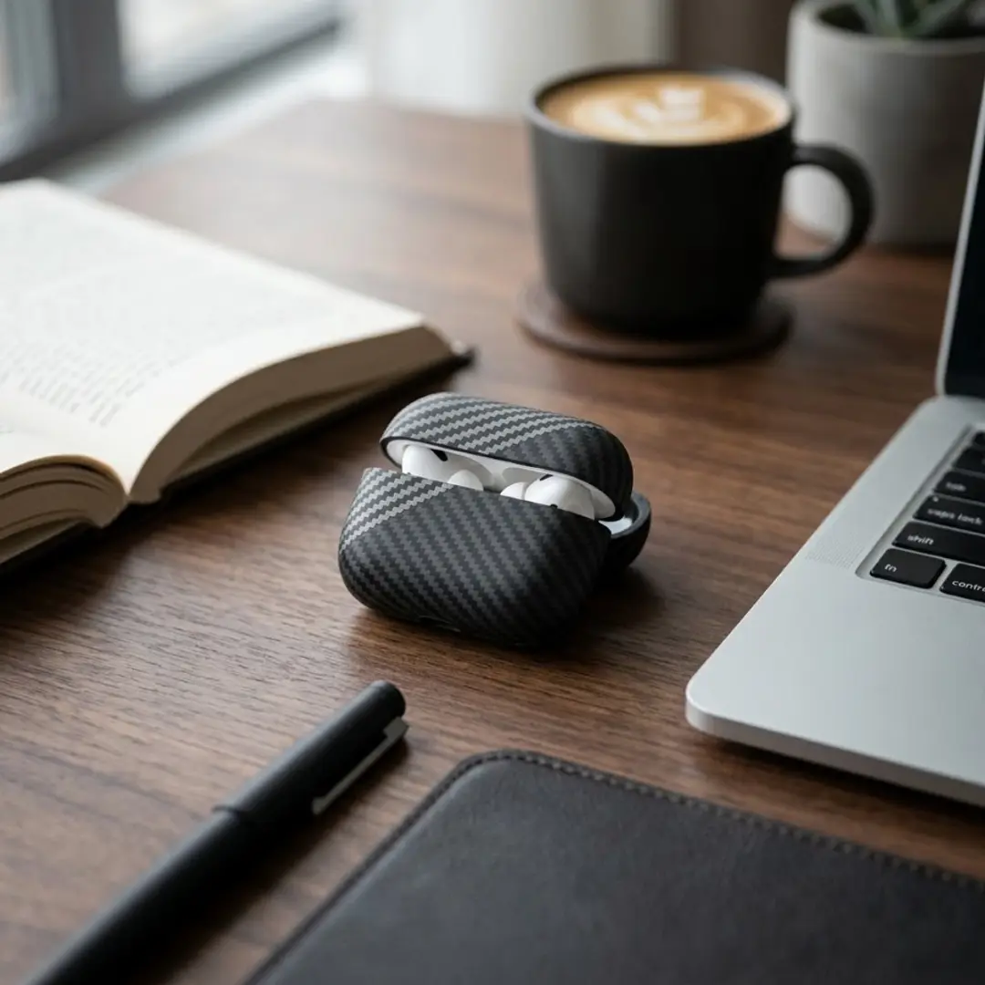 NUVEX Carbon Fiber Hoesje AirPods Pro 3 - Diepgrijs