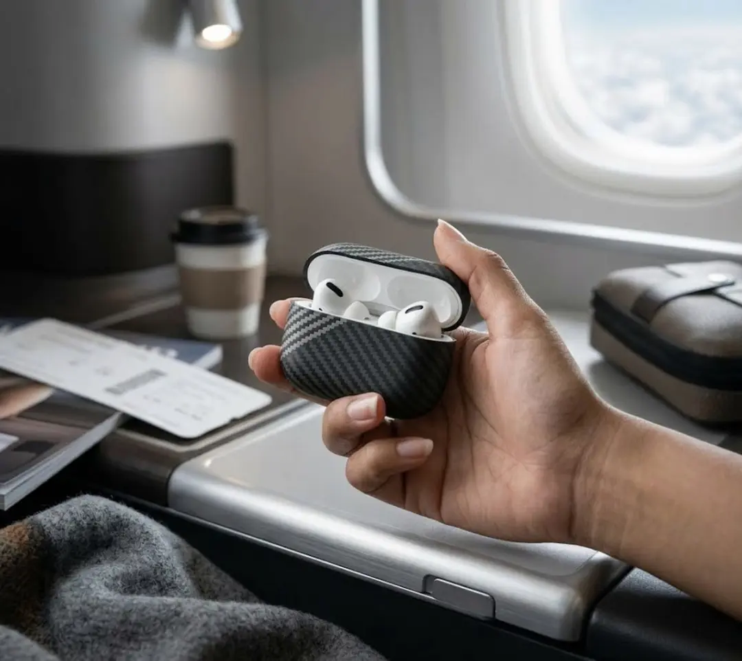 NUVEX Carbon Fiber Hoesje AirPods Pro 3 - Diepgrijs