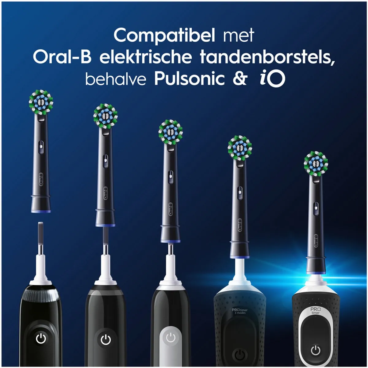 Oral-B Pro Cross Action Opzetborstels - 8 Stuks - Zwart