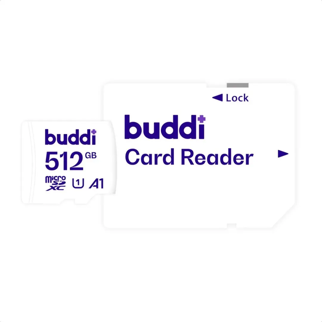 Buddi MicroSDXC 512GB Geheugenkaart - Wit