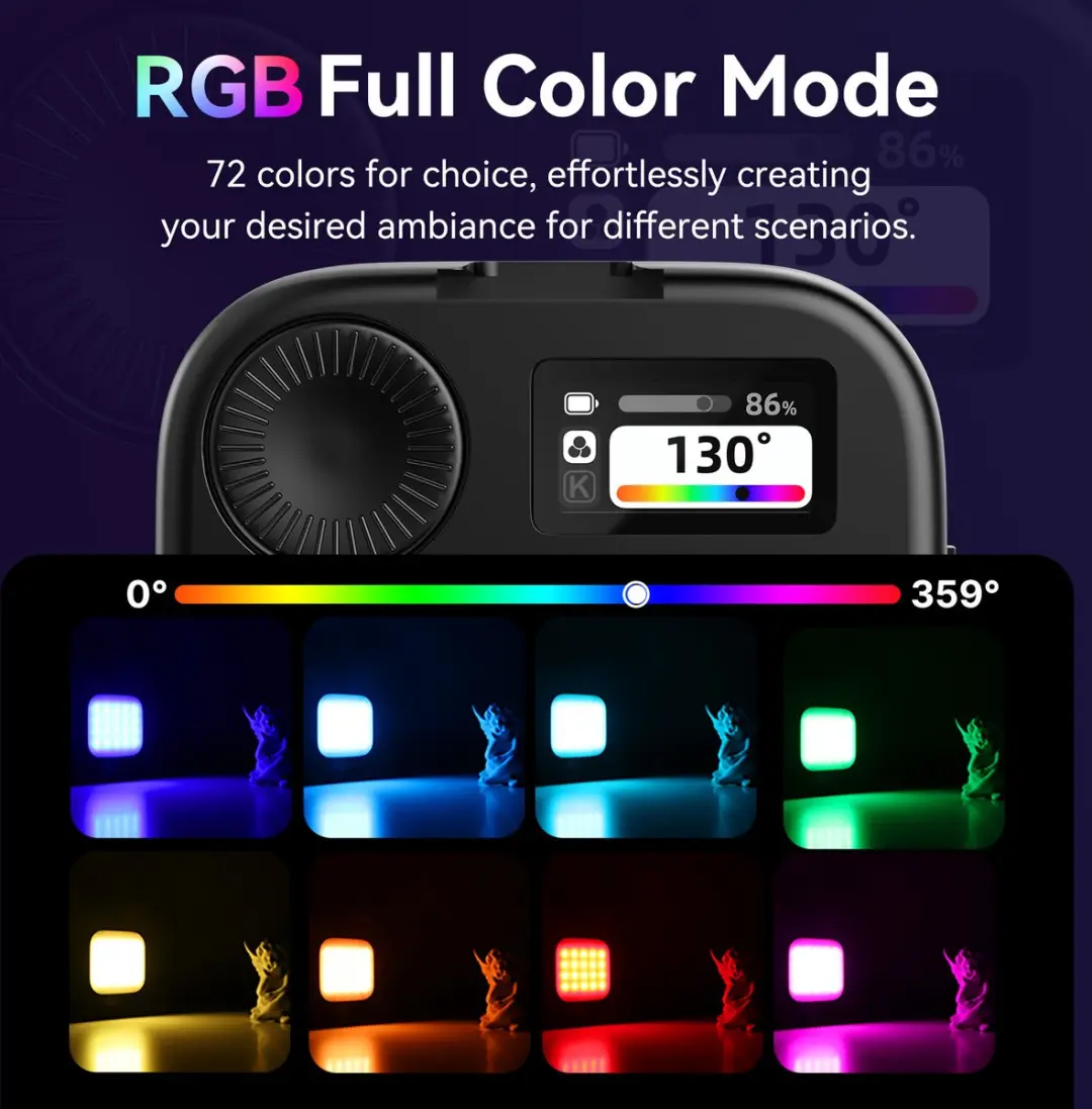 Ulanzi U60 RGB Videolamp L027GBB1 - 60 LED - 2.500mAh - Zwart