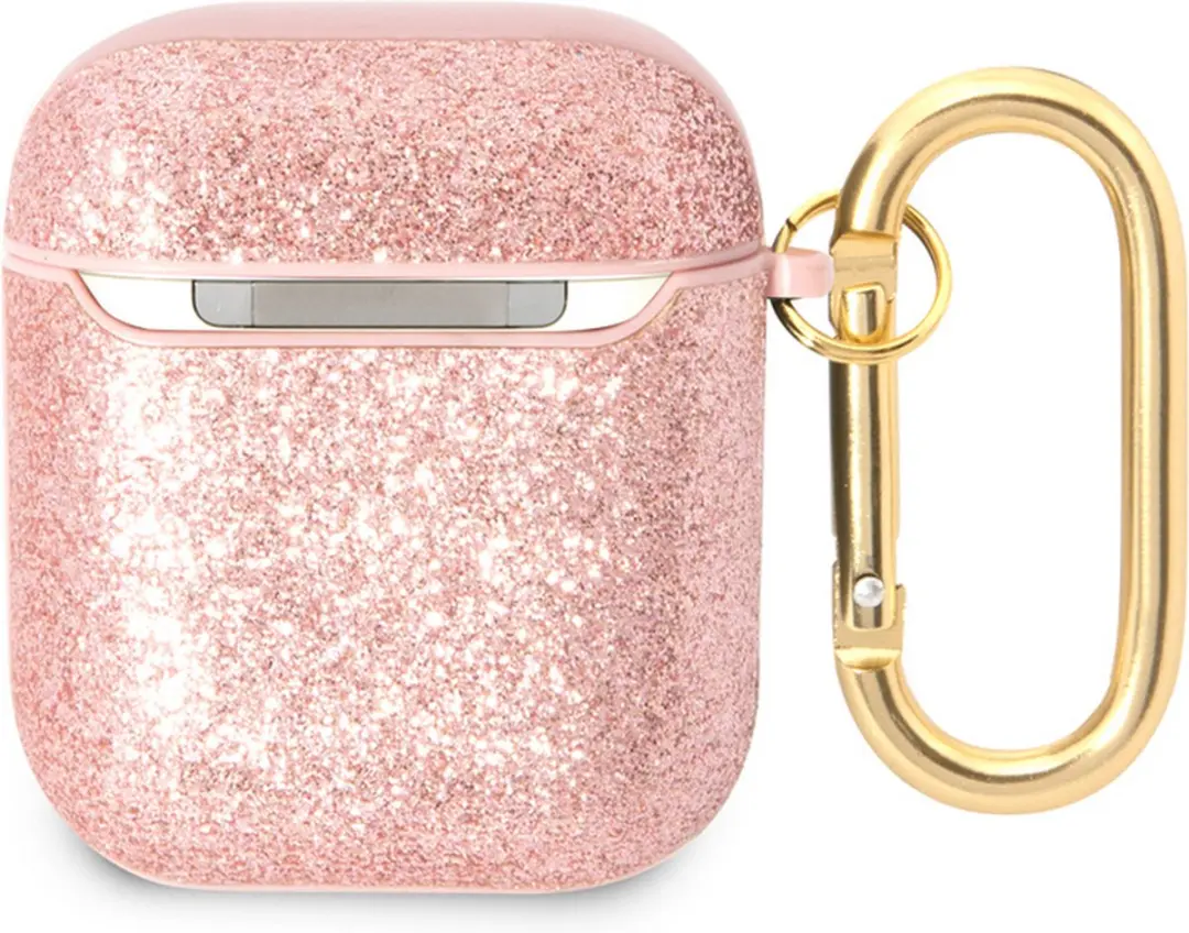 Guess Gitter Flakes Hoesje - Apple AirPods 1 & 2 - Roze